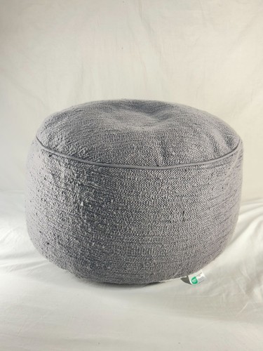 Gray round pouf ottoman - gray,