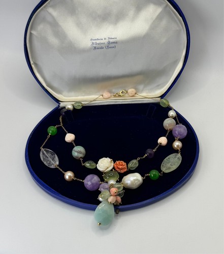 Collana oro pietre - collana, 18