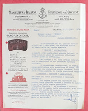 Fattura Commerciale Milano Colombo & C. Guarnizioni auto 1950 cm 22 x28 circa