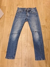 Pantaloni Jeans Cotton&Silk Taglia 46 Blu Strappati Cotone