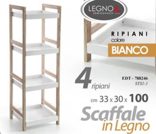 Scaffale bianco mobile - scaffale, legno