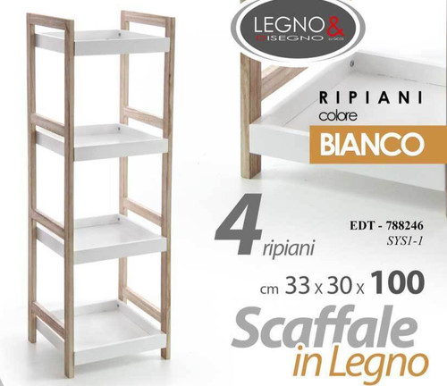 Scaffale bianco mobile legno - scaffale,