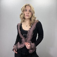 Cardigan Y2K in maglia rosa e