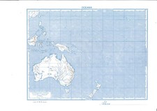 OCEANIA  MUTA  CARTINA GEOGRAFICA  F.M.B. 36,3 X  28,2 VINTAGE