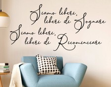 Adesivi murali vasco siamo liberi wall stickers frasi per muro adesivo da parete