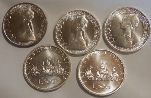Pezzi 500 lire caravelle fdc - pezzi,