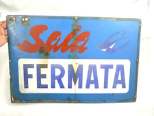 VECCHIA INSEGNA PUBBLICITA VINTAGE FERMATA BUS SAIA CREMONA BRESCIA IDEA ARREDO