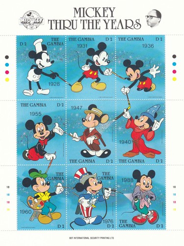 Minifoglio topolino gambia mnh - minifoglio,