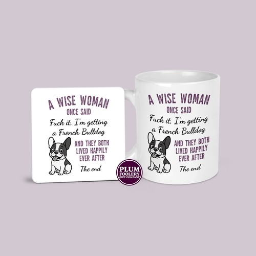 Tazza sottobicchiere bulldog - e,