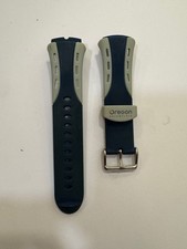 CINTURINO ORIGINALE OROLOGIO "OREGON SCIENTIFIC" GOMMA BLU/ARGENTO 20 MM- NUOVO