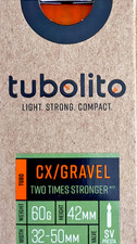 Tubo interno Tubolito Tubo CX/Gravel TPU 700c/29/27.5 32-50mm Presta 42mm 2XSTRONG