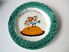 Giovanni De Simone vecchio piatto ceramica Polenta e uccelli n. 1 stile Picasso