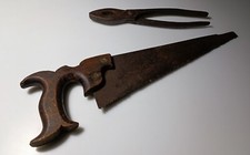 Antichi Attrezzi Da Lavoro Sega Da Legno E Pinza