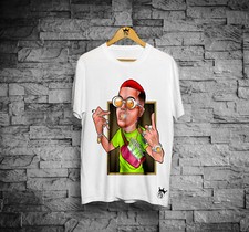 T-Shirt cantanti, maglia Sfera Ebbasta cartooon modello Sf&bbasta in cotone 