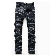 Jeans uomo nero misto denim