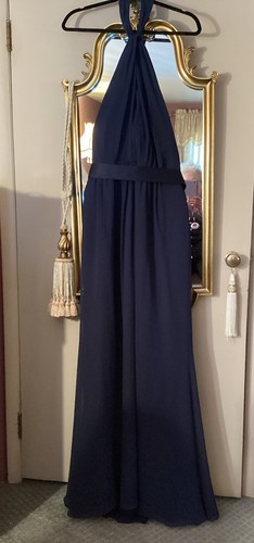 Abito chiffon blu - in,