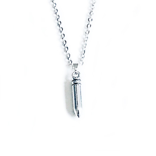 Collana proiettile argento con - collana,
