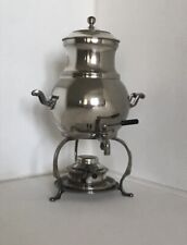 Antico Samovar Russo / Teiera in Metallo Argentato – 37 cm, Manici Laterali