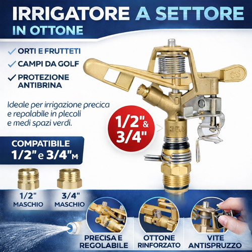 Irrigatore settore ottone - a, in