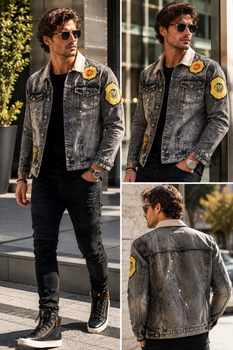 Giacca denim uomo balmain - uomo,
