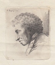 Benigno Bossi (1727-1792), Studio di testa, 1754 acquaforte filigrana