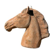 Scultura Testa Cavallo Decorazione in Terracotta Italiana Interno Esterno H18cm