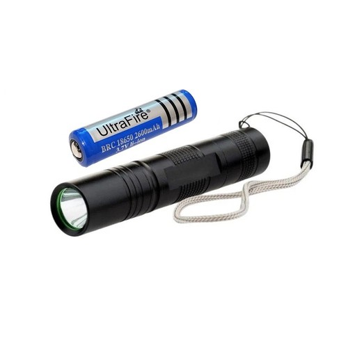 Torcia con ultrafire 18650 - con,