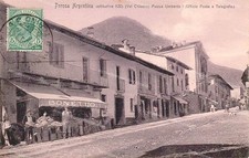 dm379 cartolina perosa argentina val chisone piazza umberto I posta torino