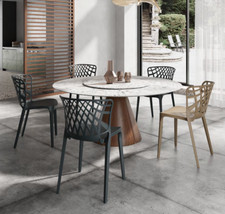 SET 2 SEDIE ARKO IN POLIPROPILENE COLORATE IMPILABILI x BAR GIARDINO "CATAS"