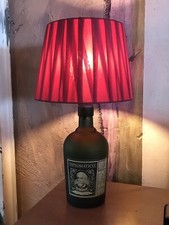 Lampada RUM DIPLOMATICO RON bottiglia paralume  Rosso Bordo tavolo artigianale