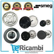 Kit 5 Bruciatori + Piattelli Spartifiamma 4 Fuochi+Tripla Corona Cucina Gas Smeg