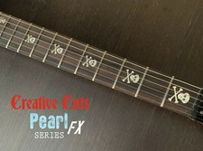 Set 4 decalcomanie intarsio vinile Kirk Hammett ESP MM270 Zorlac Skulls anni 80 chitarra 