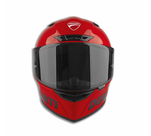 Casco integrale rosso logo