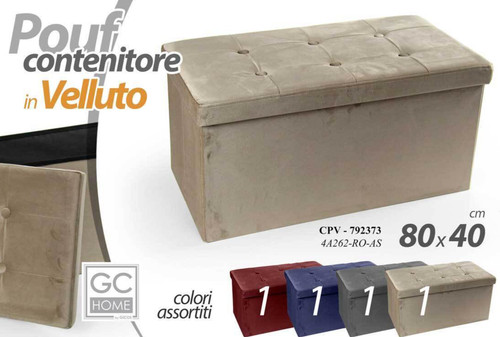 Puff pouf contenitore velluto - contenitore,