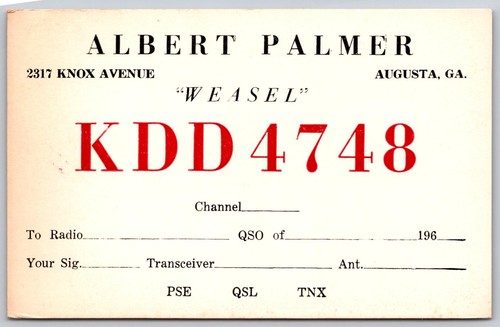 Scheda qsl vintage albert - scheda,