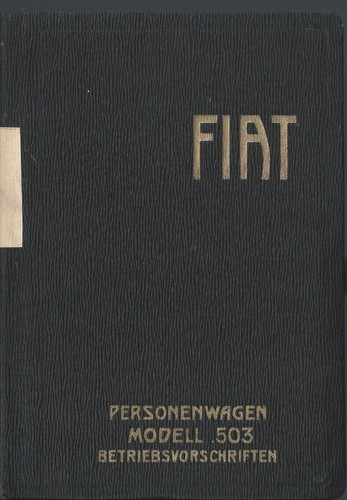 Fiat 503 manuale uso - 503,