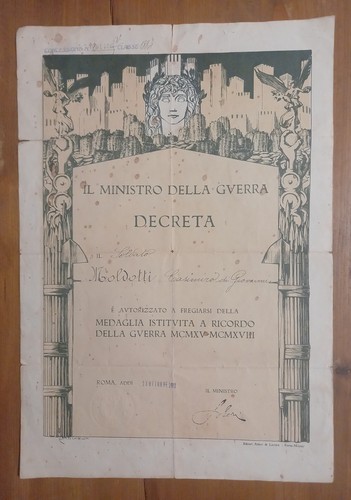 Attestato diploma medaglia