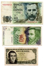 SPAGNA  - LOTTO DI 3 BANCONOTE