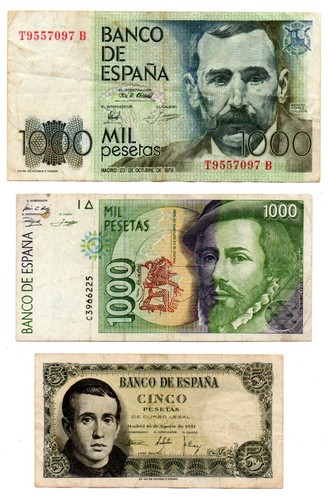 Spagna lotto di 3 banconote - spagna,