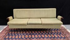 Divano letto rivestito in tessuto verde chiaro- Anni '60