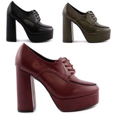 Scarpe donna stivali polacchine stringhe parigine francesine TOOCOOL D88-25