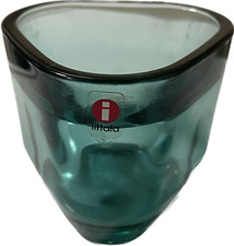 Portacandele Iittala Tris vetro blu mare Finlandia Alfredo Haberli