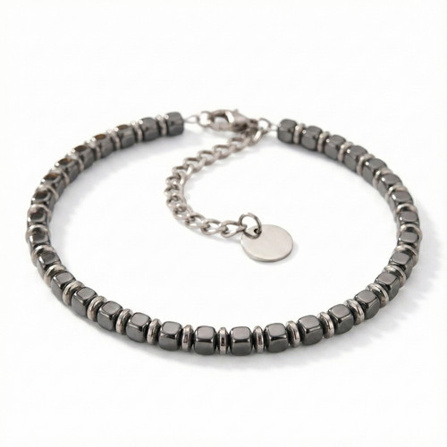 Bracciale uomo ematite - bracciale,