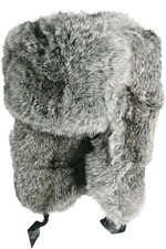 Unisex Nuovo Colbacco Coniglio Originale Russia Colore Grigio Taglia 58 L