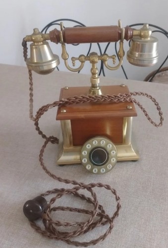 Telefono vintage legno - telefono, in