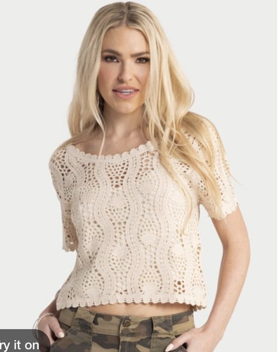 Crop top all uncinetto - crop, all'uncinetto