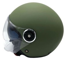 Casco JET doppia visiera verde