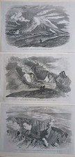 Stampa antica 1865 Etna