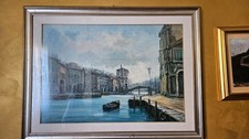 Aurelio Barbalonga Grande veduta Veneziana Olio su Tela