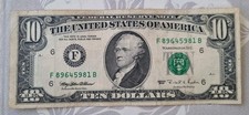 Banconota 10 Dollari Hamilton 1995 Stati Uniti d' America @ 10 Dollars U.S.A.